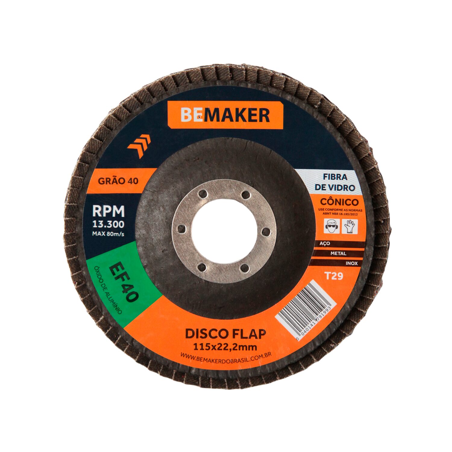Disco Flap Cônico de Óx. de Alumínio – 115x22,2mm AF 40