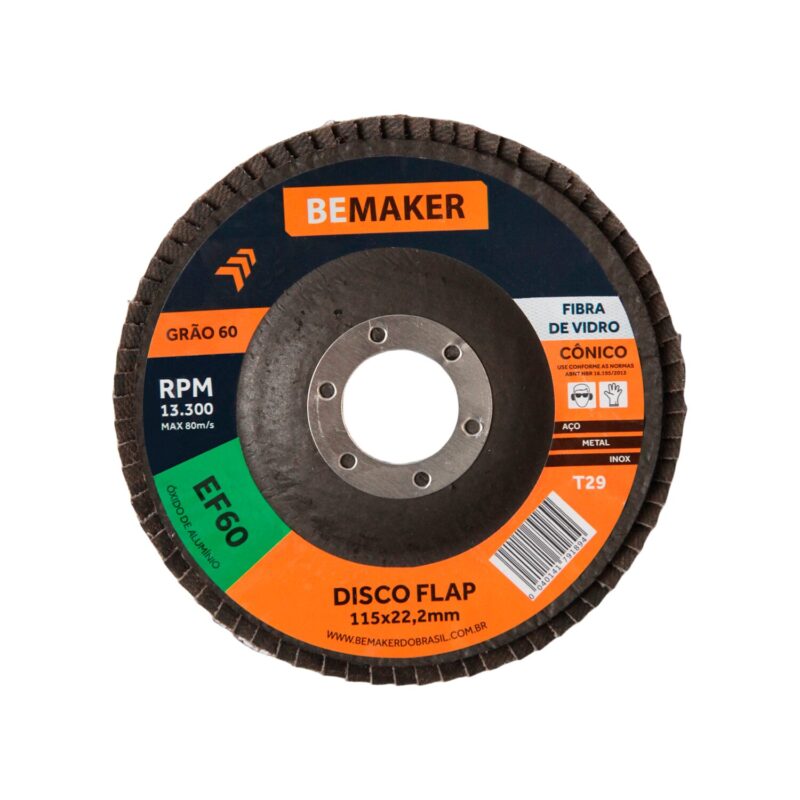 Disco Flap Cônico de Óx. de Alumínio – 115x22,2mm AF 60