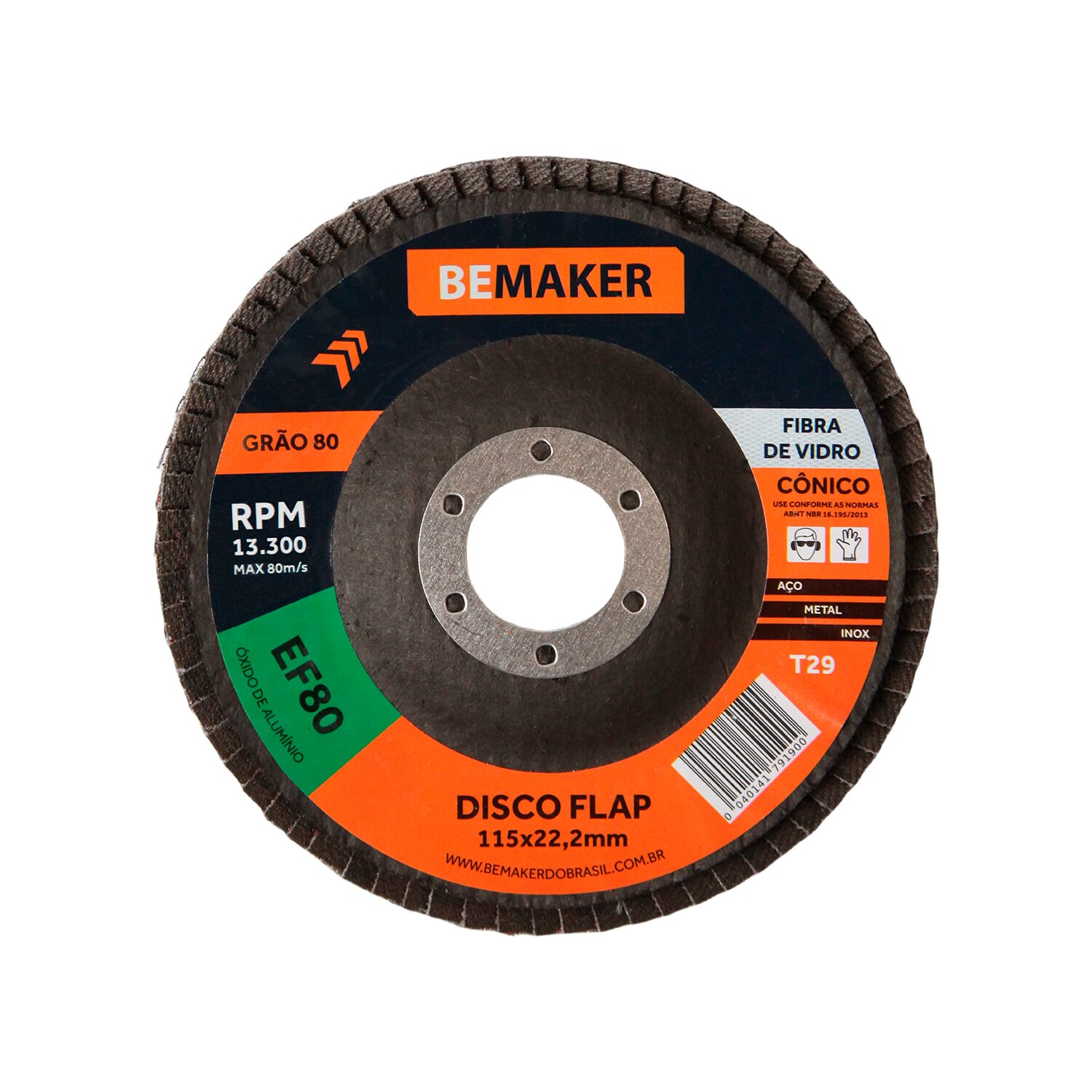 Disco Flap Cônico de Óx. de Alumínio – 115x22,2mm AF 80