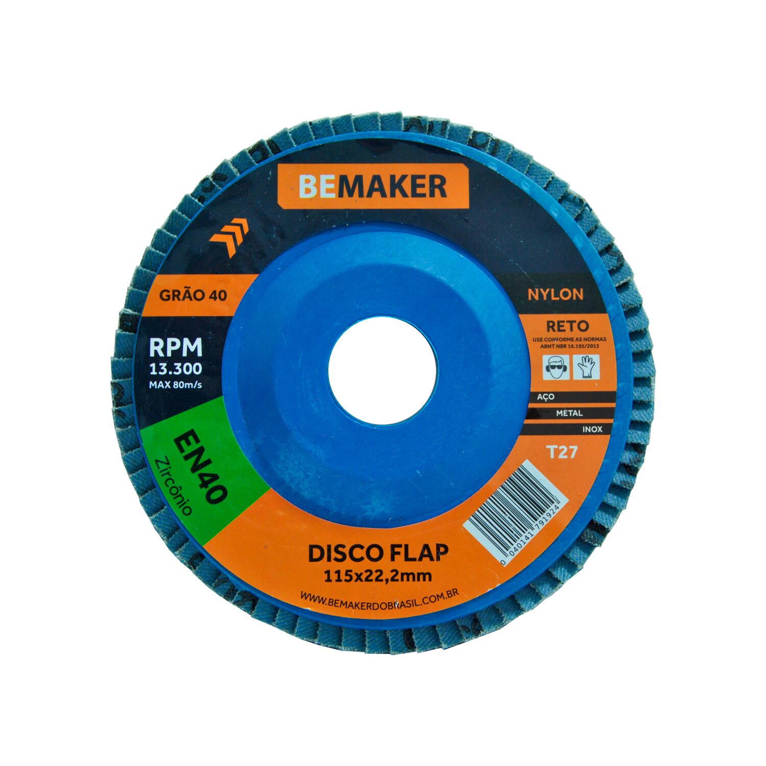 Disco Flap Reto de Óx. de Zircônio - 115x22,2mm ZN 40