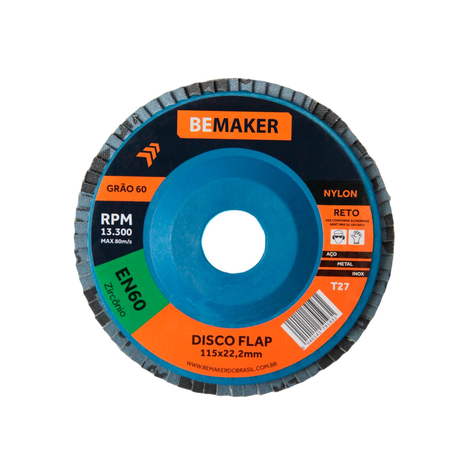 Disco Flap Reto de Óx. de Zircônio - 115x22,2mm ZN 60