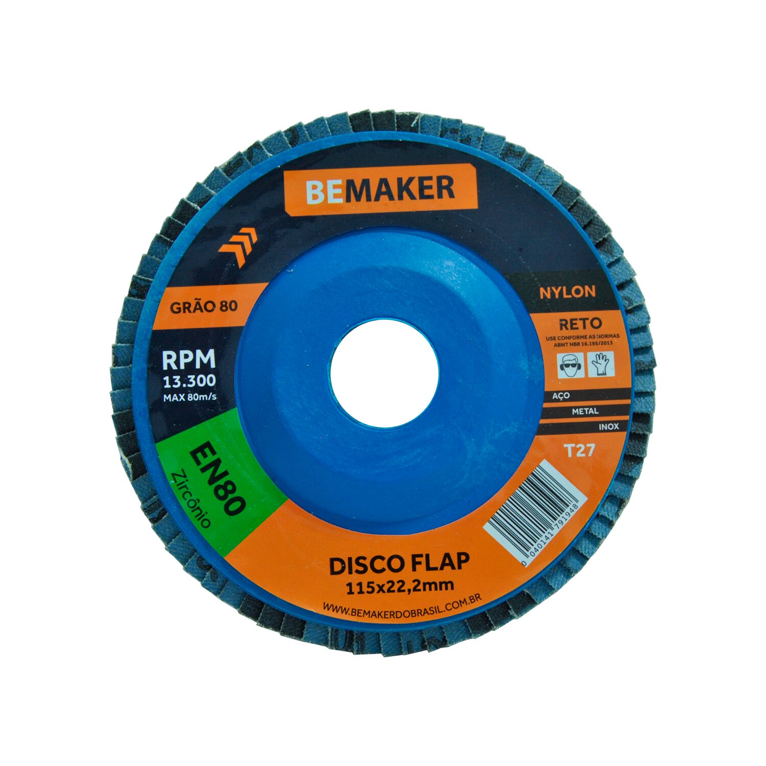 Disco Flap Reto de Óx. de Zircônio - 115x22,2mm ZN 80