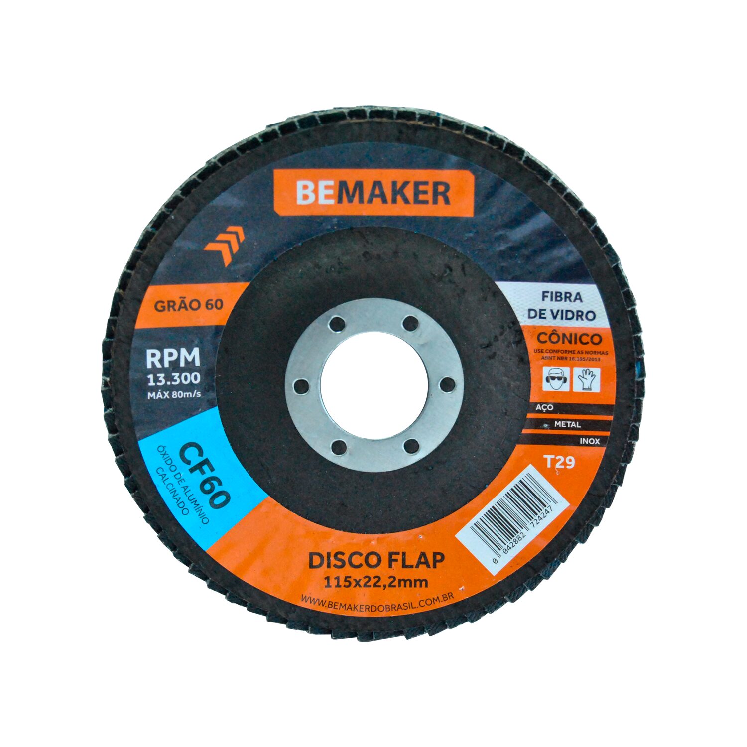 Disco Flap Cônico de Óx. de Alumínio Calcinado – 115x22,2mm CF 60