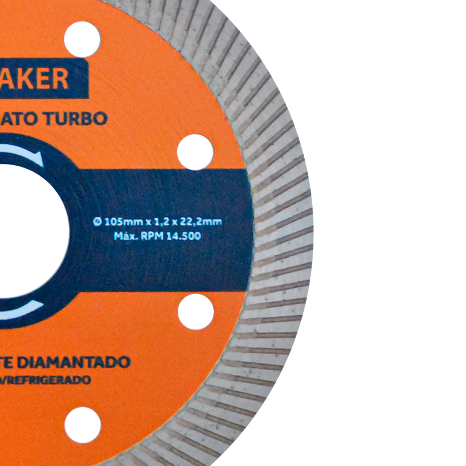 Disco de Corte Diamantado Porcelanato Turbo - 105x1,2x22,22 mm - Imagem 3