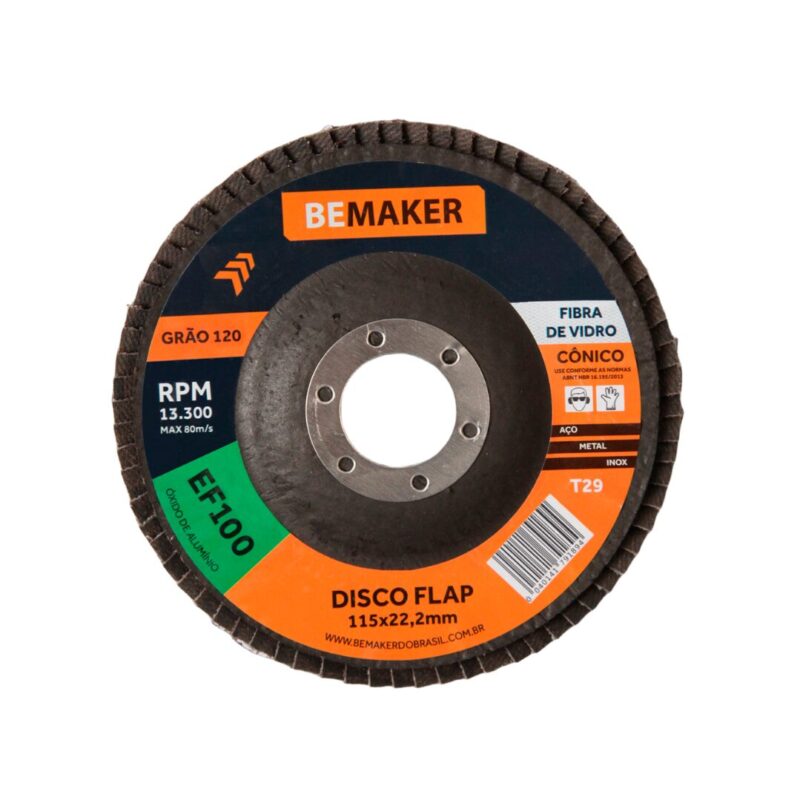Disco Flap Cônico de Óx. de Alumínio – 115x22,2mm AF100