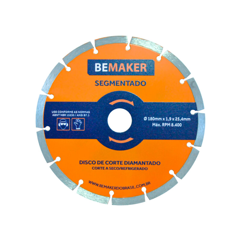 Disco de Corte Diamantado Segmentado - 180x1,9x25,4 mm