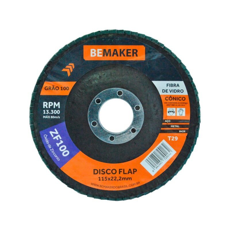 Disco Flap Cônico de Óx. de Zircônio – 115x22,2mm ZF100
