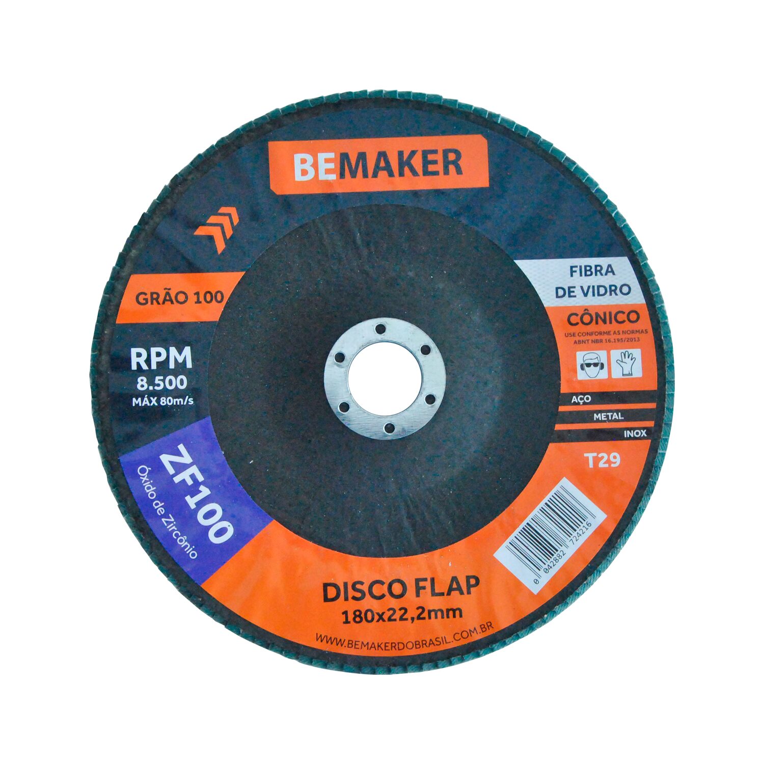 Disco Flap Cônico de Óx. de Zircônio – 180x22,2mm ZF100