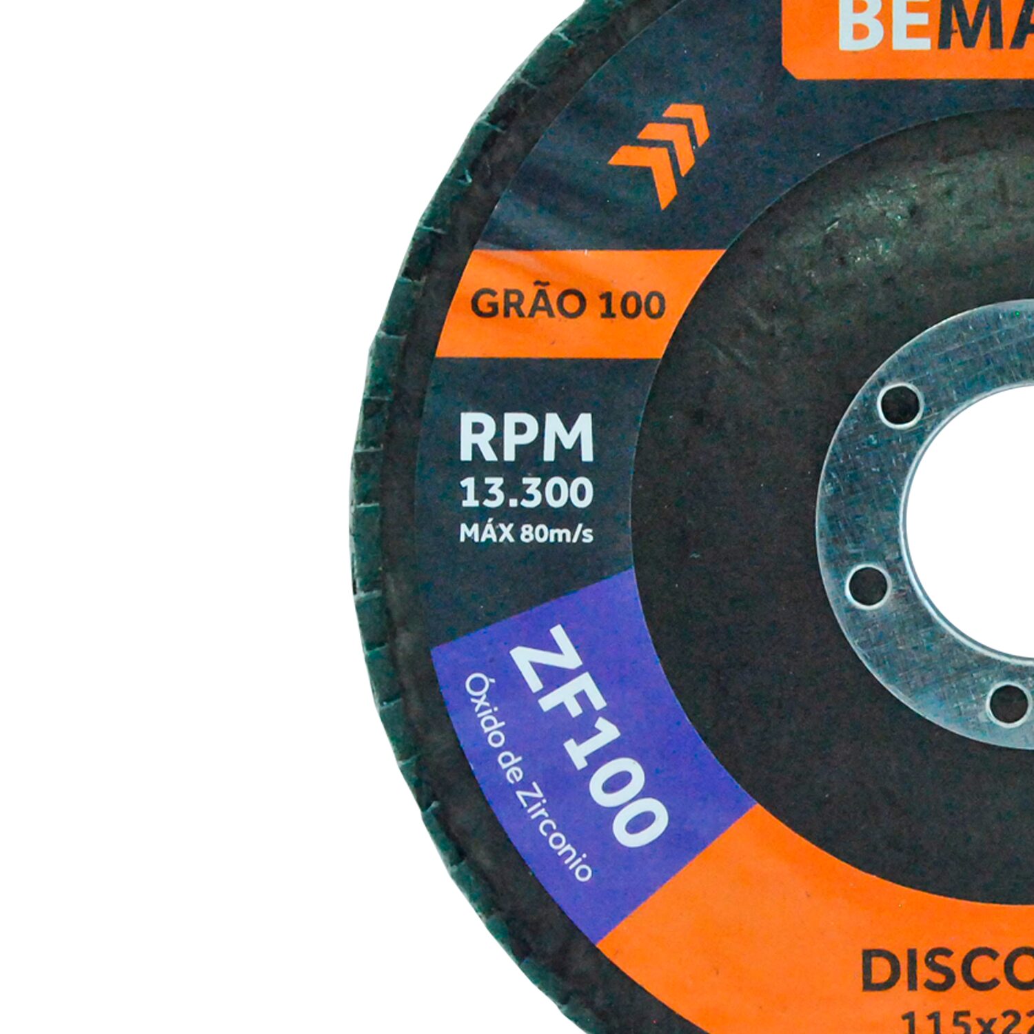 Disco Flap Cônico de Óx. de Zircônio – 115x22,2mm ZF100 - Imagem 2