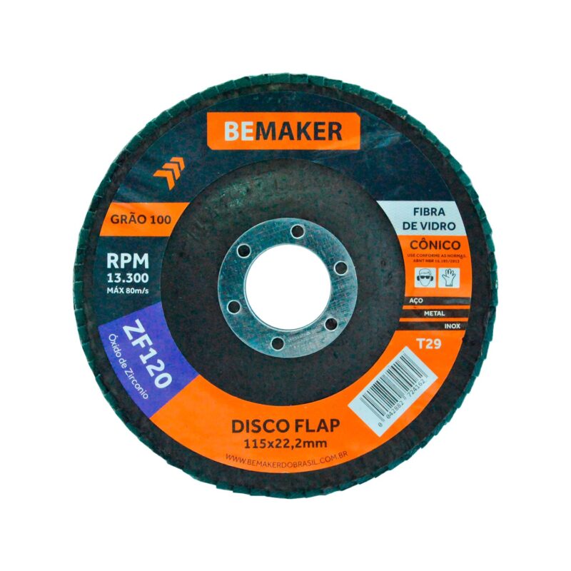 Disco Flap Cônico de Óx. de Zircônio – 115x22,2mm ZF120