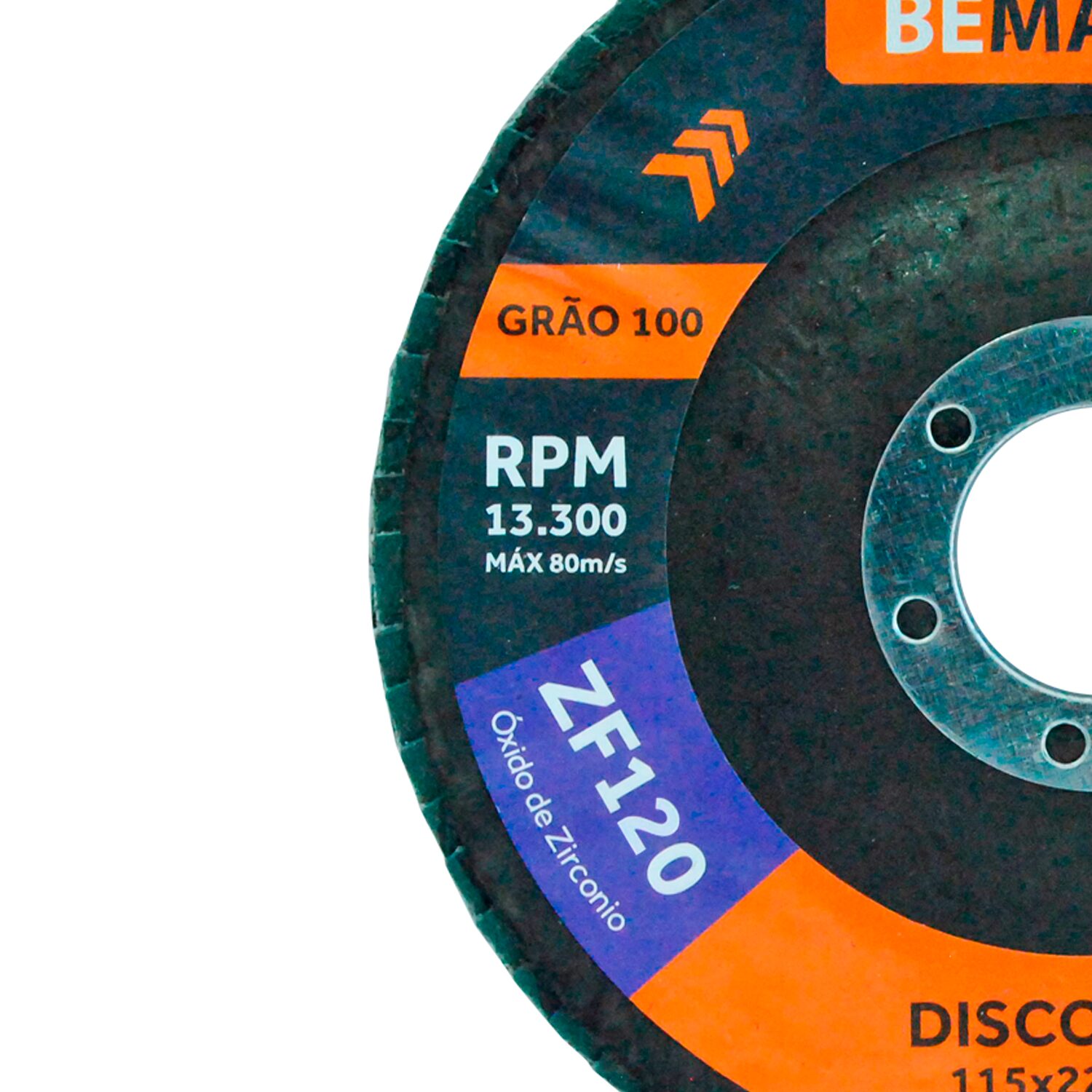 Disco Flap Cônico de Óx. de Zircônio – 115x22,2mm ZF120 - Imagem 2