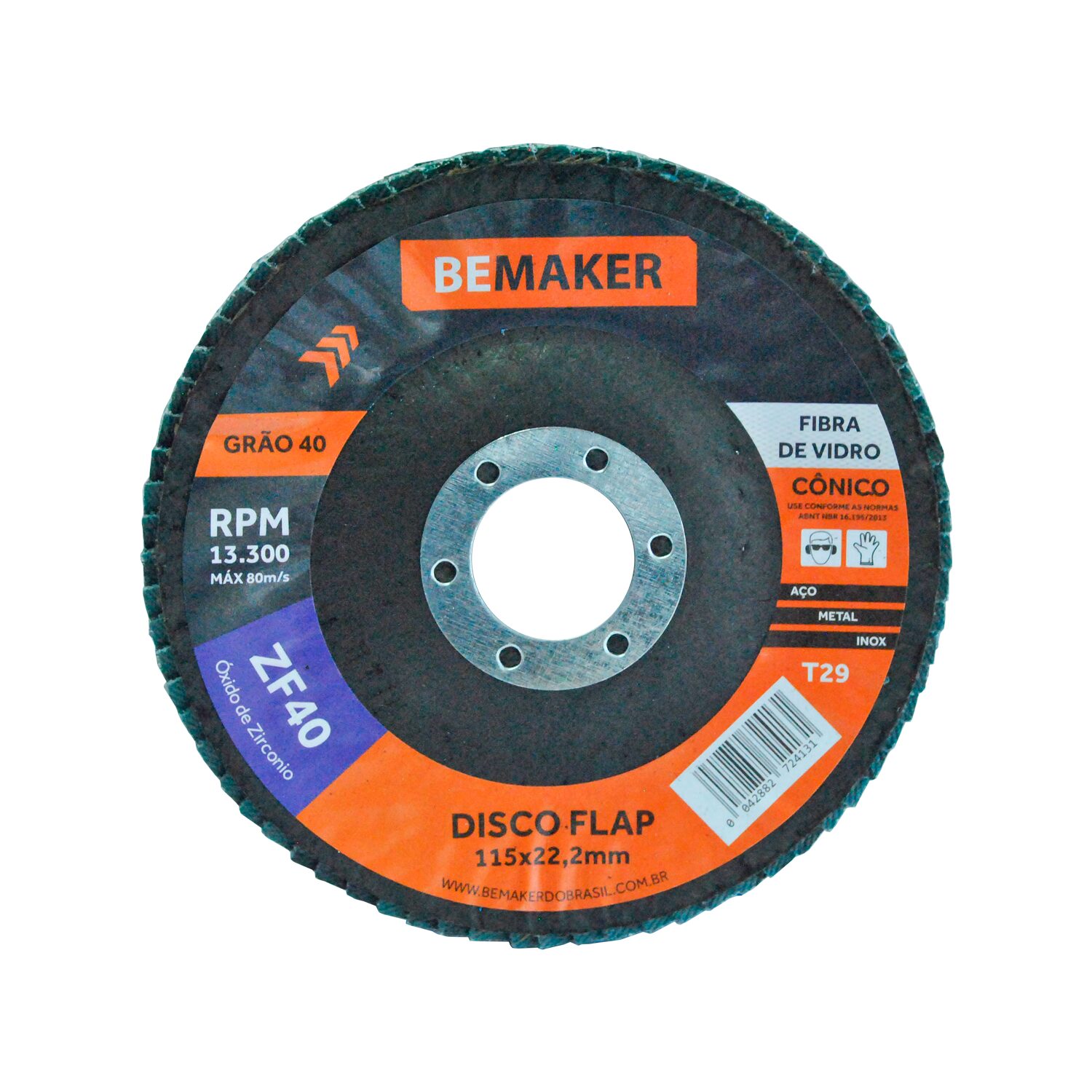 Disco Flap Cônico de Óx. de Zircônio – 115x22,2mm ZF 40