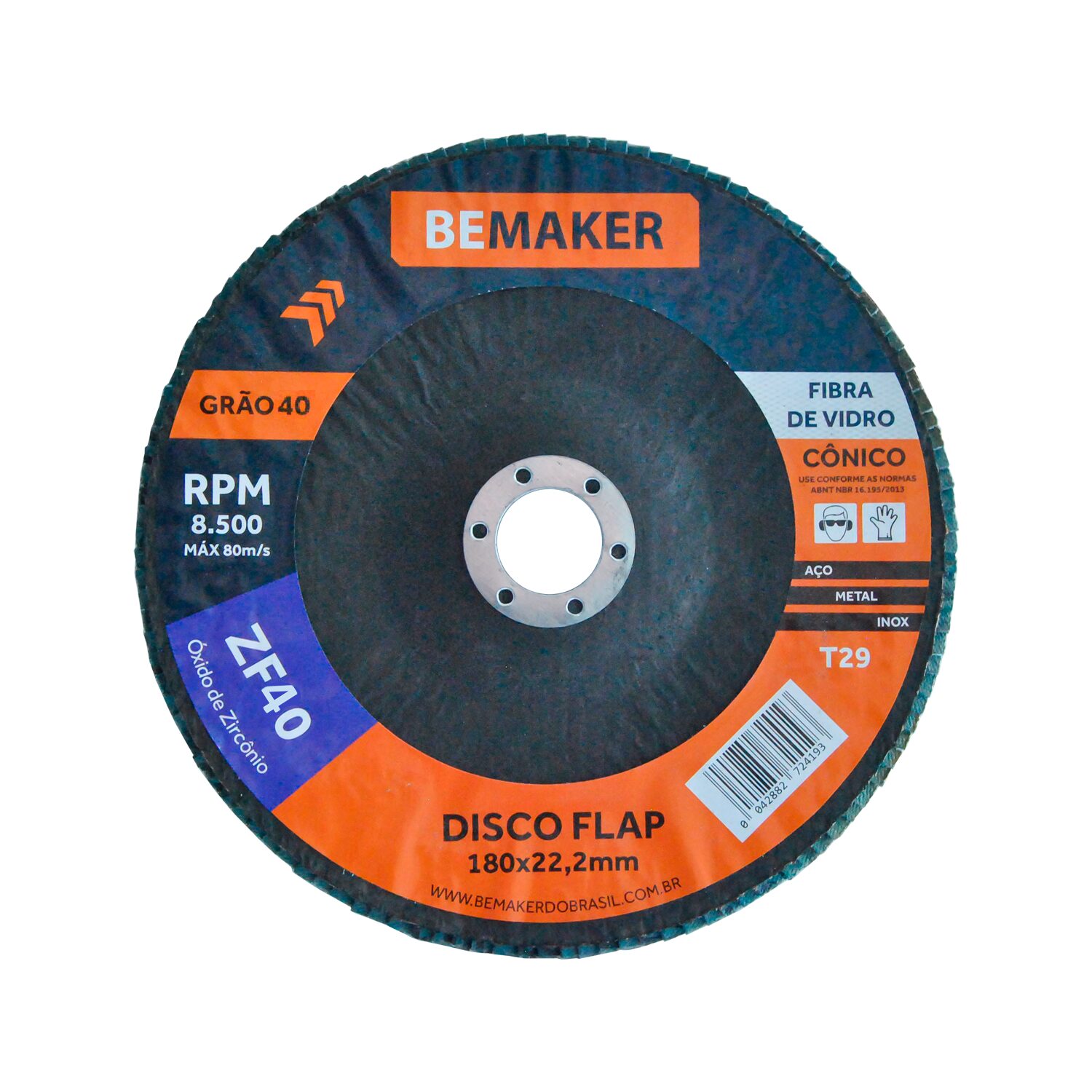 Disco Flap Cônico de Óx. de Zircônio – 180x22,2mm