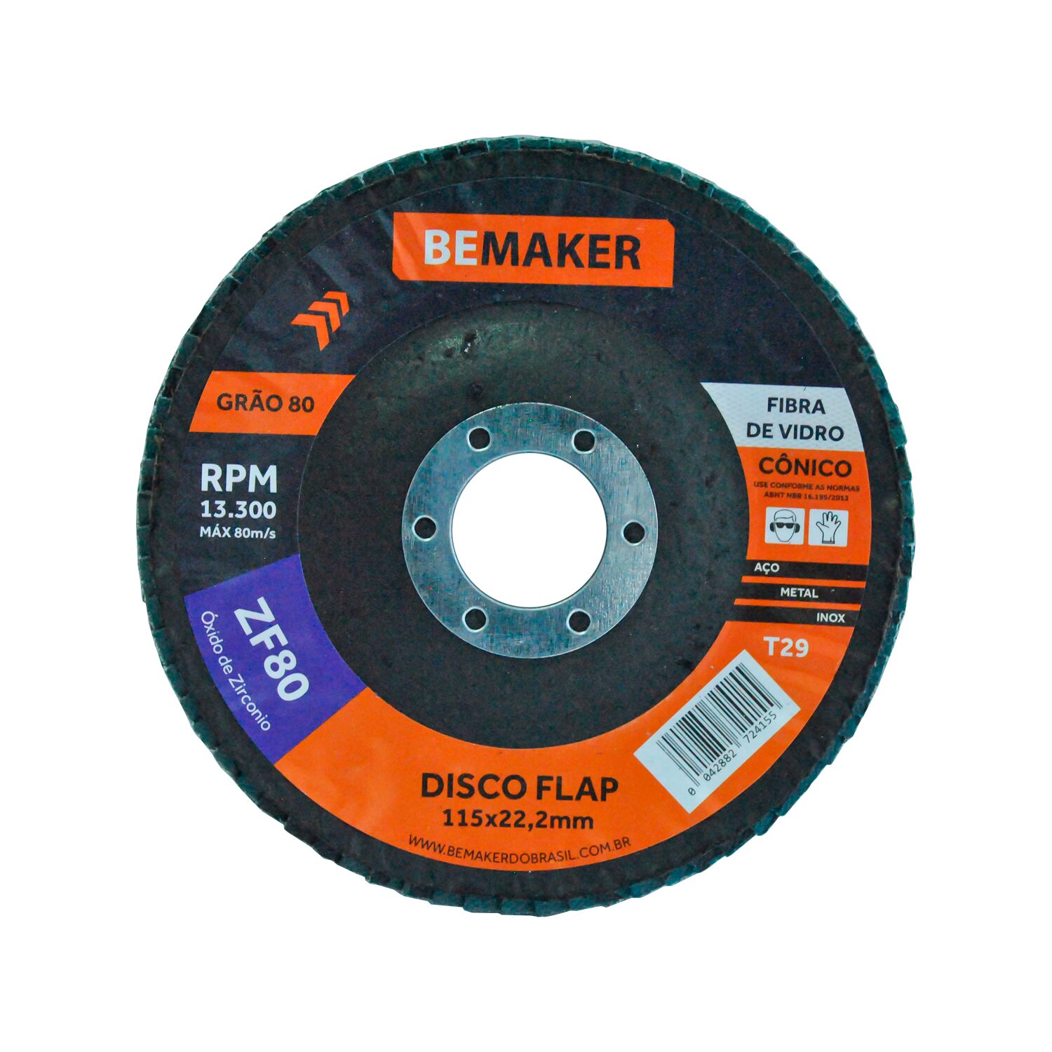 Disco Flap Cônico de Óx. de Zircônio – 115x22,2mm ZF 80