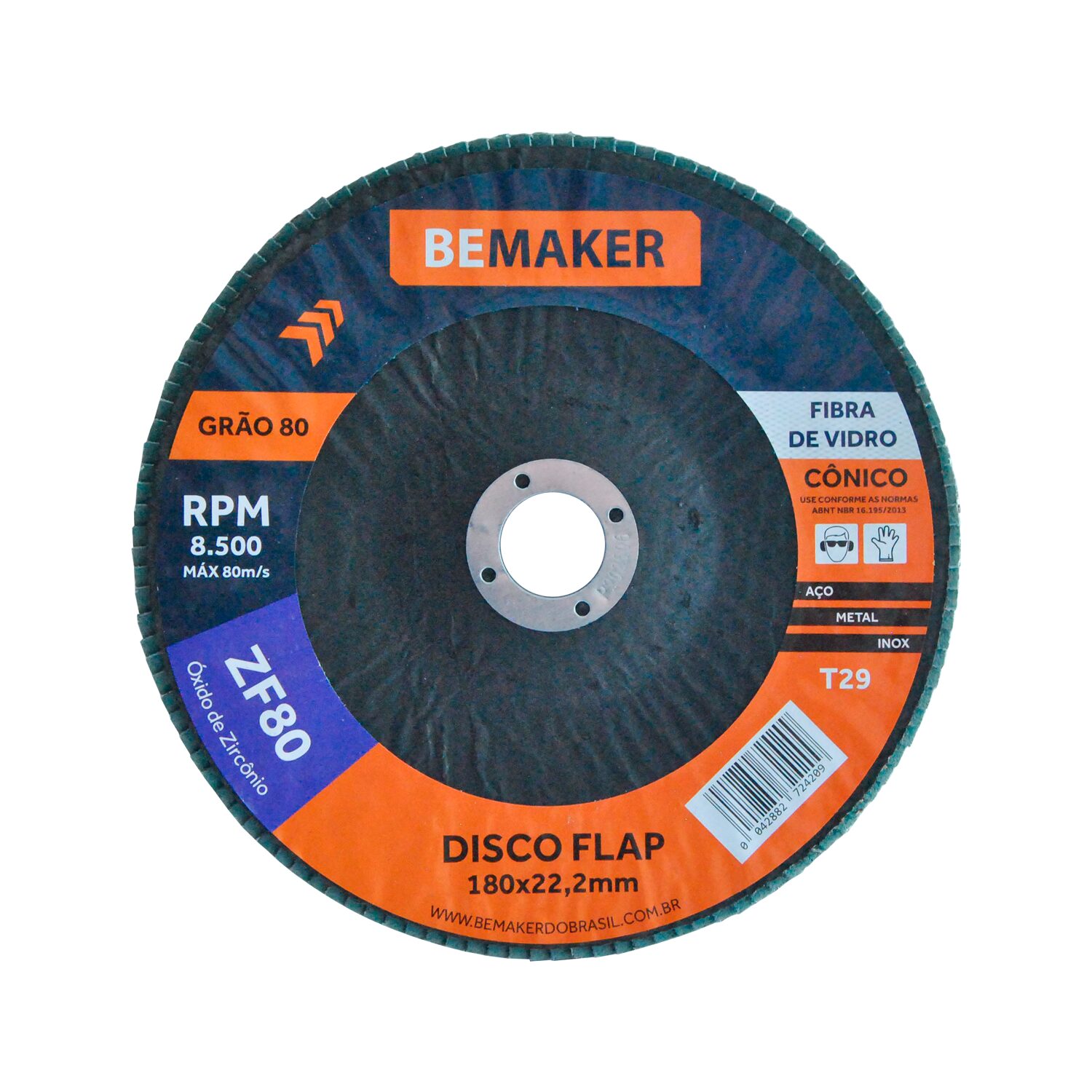 Disco Flap Cônico de Óx. de Zircônio – 180x22,2mm ZF 80