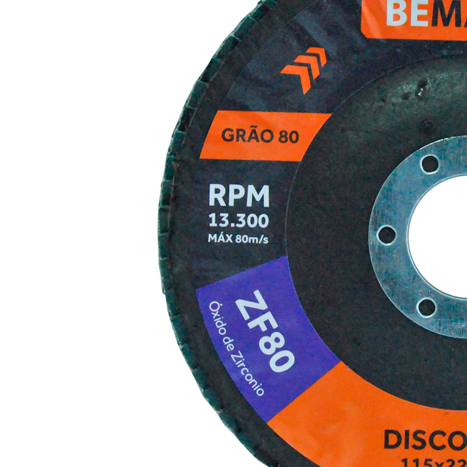 Disco Flap Cônico de Óx. de Zircônio – 115x22,2mm ZF 80 - Imagem 2